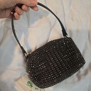 Sparkly Crystals Small Bag, Black